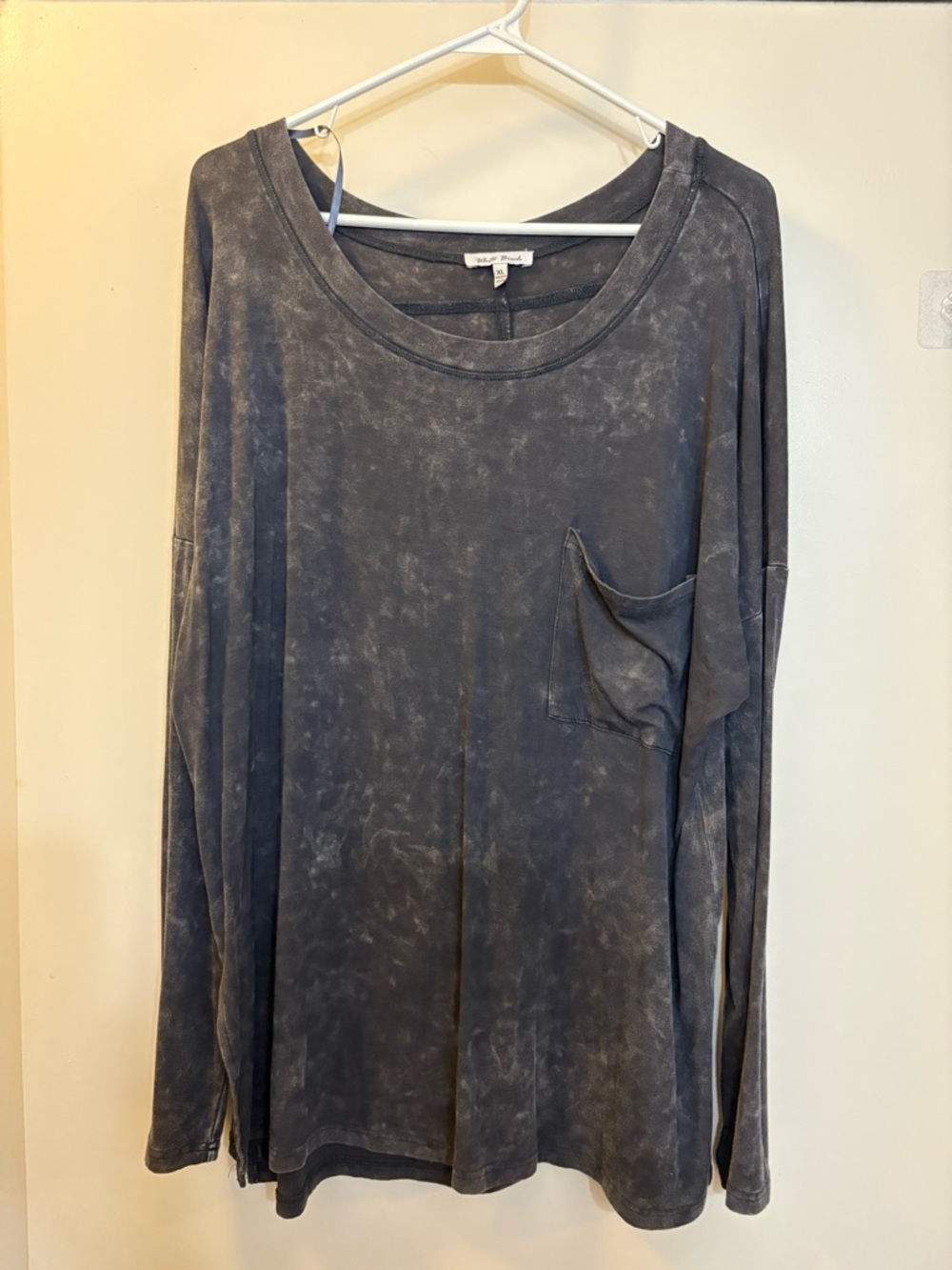 White Birch Washed Charcoal Crewneck long sleeve